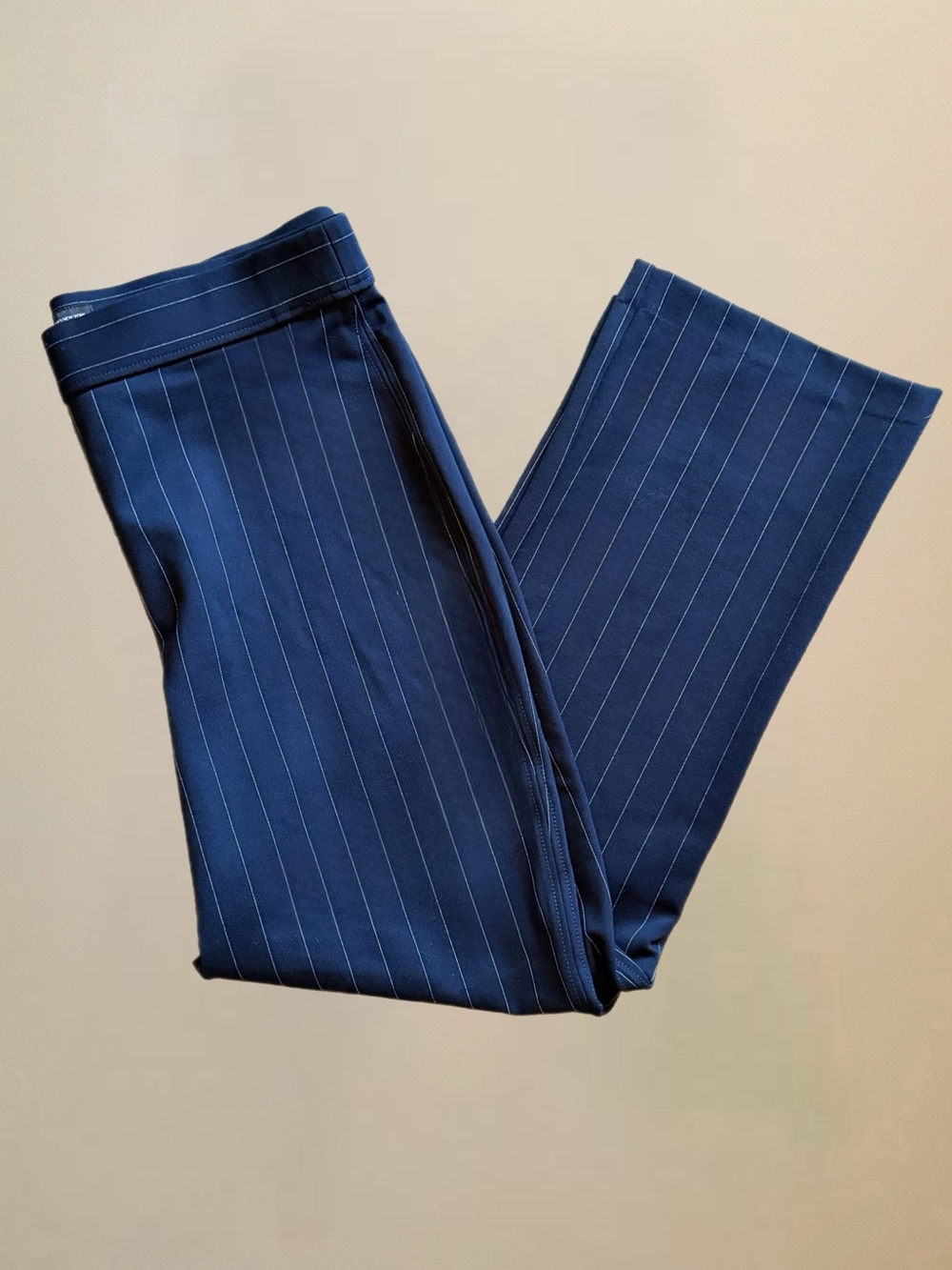 Jones New York Navy Pinstripe Wide Leg Trousers - Picture 5 of 7